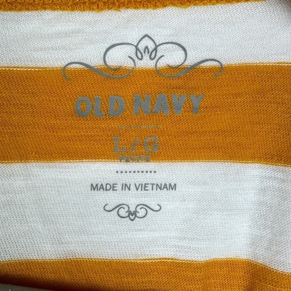 Old Navy Petite Striped Half Sleeve Ruffle Front Blouse Women's Junior Large - Picture 6 of 8